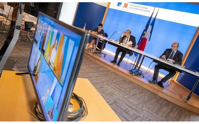 Réunion en visioconférence des ministres des Affaires étrangères du format Normandie (30 avril 2020)