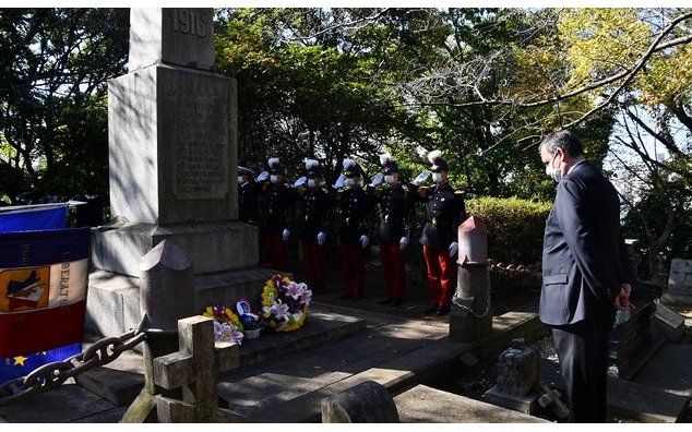 第1次世界大戦休戦記念日、日本でフランス人戦没者を追悼